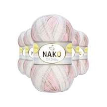 5 Adet Mini Batik Bebe El Örgü İpi Kahveli Pembe 32463