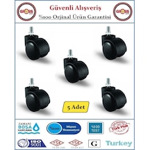 Ofis Koltuk Mobilya Tekerleği - M10 Civatalı Tekerlek - 5 Adet
