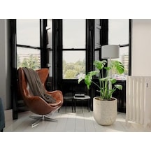 Nuano Consept Geven Serisi Yuvarlak Saksı Koyu Gri 38x35