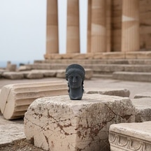 Antik Yunan Heykeli Antrasit Dekoratif Mini Obje, Figür Mitolojik Sanat Dokunuşlu Masaüstü Dekor