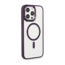 Apple iPhone Uyumlu 15 Pro Max Kılıf Room Magneticsafe Silikon - Derin Mor Diğer