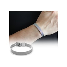 Tesbihane Uzunluk Ayarlı Silver Renk Çelik Erkek Hasır Bileklik