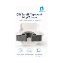 Yapışkanlı Mop Ve Süpürge Tutucu Duvara Monte Kaydırmaz Rulolu Organizer Çok Renkli