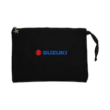 Suzuki Motorcycle Logo Siyah Clutch Astarlı Cüzdan / El Çantası Siyah