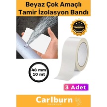 Süper Güçlü Su Geçirmez Sızdırmaz Beyaz Renk Çok Amaçlı Tamir İzolasyon Bandı 48mm X 10m 3 Adet