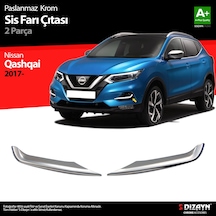 S-Dizayn Nissan Qashqai Krom Sis Farı Çıtası 2 Prç 2017-2021