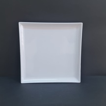 6 Adet Standart Kare Melamin Tatlı & Yemek Servis Tabağı 30 Cm - Beyaz Beyaz