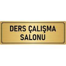 Metal Yönlendirme Levhası, Departman Kapı İsimliği Ders Çalışma S 7x20 cm Altın Renk