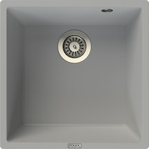 Polex Cristalüx Granit Evye P-X40 Gri Tezgah Altı Ve Tezgah Üstü Kare Mutfak Evyesi 53.8x44 CM