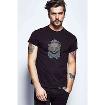 Vikings Moon Hunter Baskılı Siyah Erkek Tshirt