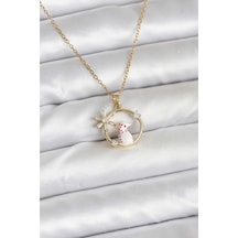 316l Çelik Zincir Gold Zirkon Taşlı Yılbaşı Temalı Kadın Kolye Renkli 95413072