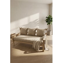 Brunelda Ahşap Kanepe Sedir 90x190 Cm Ham Ladin Ağacı Bej