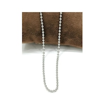 Omar Silver Unisex Top 2,5 Mm Rodyum Kaplama Gümüş Kolye Zincir O