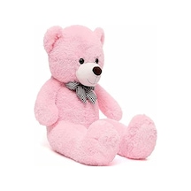 Sevimli 90 Cm Peluş Ayı İle Pembe Konsept Romantik Peluş Ayıcık Buketi Pembe