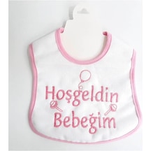 Hoşgeldin Bebeğim Su Geçirmez Kız Bebek Önlüğü Pembe