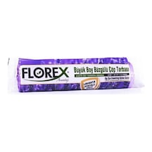 Florex 60 Litre Büzgülü Lavanta Kokulu Mor Çöp Torbası Poşeti / 65 X 70 Cm. - 10 Adetlik 1 Rulo