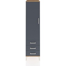Kronos Dolap 2 Raflı 3 Çekmeceli Tek Kapaklı 44x59x182 Çam-antrasit Atlas Çam