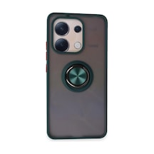 Herşeytrend Xiaomi Redmi Note 13 4g Kılıf Montreal Yüzüklü Silikon Kapak - Yeşil Çok Renkli