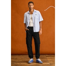 Tarz Cool Erkek Slim Fit Körüklü Jogger Paçası Lastikli Pantolon Siyah