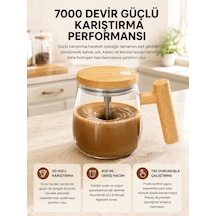 Manyetik Karıştırıcı Kupa 400 Ml, C Tipi Şarjlı, Akıllı Tasarım Yeni Nesil - Lisinya Şeffaf