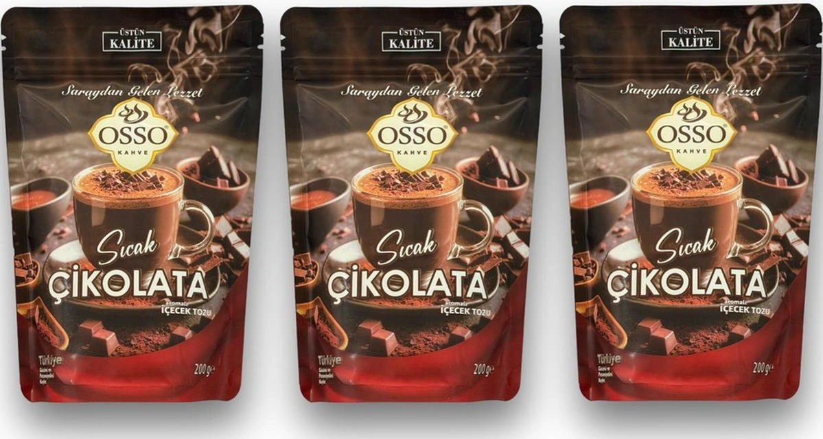 Osso 3 Lü Sıcak Çikolata 3x200 600gr Diğer
