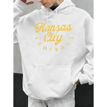 Startmore Tarzsokak Kansas City Futbol Baskılı Sonbahar Erkekler Hoodie Rahat Çok Renkli Hoody Cep Gevşek Kapüşon Beyaz