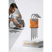 Profesyonel 9 Parça Yıldız Torx Alyan Seti T10-t50 S2 Çelik Uzun Kol 715903