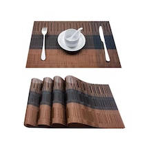 Kahverengi 4 Adet Set Masa Mat Geometrik Pvc Placemat Mutfak Masa Örtüleri Ped Fincan Bardak Kahve Yemek Masası Peçeteler Ev Dekor Kahverengi