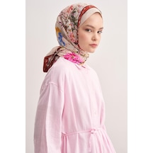 Carell C Krem Monogram Floş Şal Çok Renkli
