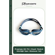 Premium Gs-70-1 Siyah Yüzücü Gözlüğü Spor Aksesuar Set