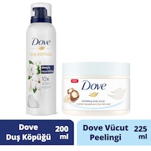 Dove Dove Macademia Fındığı & Pirinç Sütü Vücut Peeling 225 ML + Deeply Nourishing Duş Köpüğü 200 ML