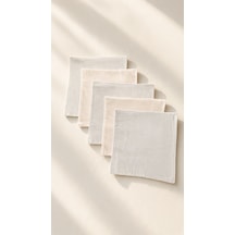 Nova Design Pamuklu Müslin Kumaş Mavi-beyaz Bebek Ağız Bakım Mendili 5 Adet