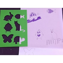 3d Baskı Hayvan Figürleri Çizim Şablonu - Çoklu Desen Kalıbı - Yeşil
