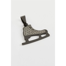 Buz - 310 - Pateni Çelik Kolye Ucu - Shophnrl - 2,5 Cm-siyah Çok renkli