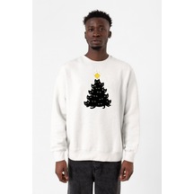 Meowy Christmas Beyaz Erkek 2ip Sweatshirt 001
