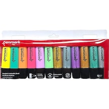 Fosforlu Kalem 12 Li Asetat Karışık Renk 6 Pastel + 6 Simli Hs-505-12ps 709696 Çok Renkli