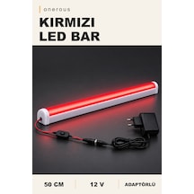 Onerous 50 Cm 12v Kırmızı Led Bar, Anahtarlı, Adaptörlü