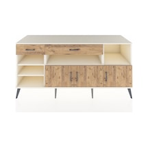 Kronos Konsol 5 Raflı 2 Çekmeceli 3 Kapaklı 176x59x83 Aytaşı-çam/çam Çam/çam