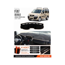 Fiat Doblo Airbagli Küçük Ekran 2007-2015 Uyumlu Torpido Örtüsü - Siyah-bej - Fı008