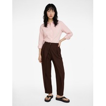 Koton Slim Fit Uzun Kollu Klasik Yaka Sırtı Bağcık Detaylı Düğmeli Poplin Gömlek Pembe 6sal60133ıw Gülkurusu