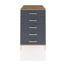 Kronos Komodin 5 Çekmeceli 60x59x96 Çam-antrasit Çam