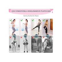 Full Vücut Pilates Bar Seti Egzersiz Çubuğu Ayarlanabilir Evde Onlarcak Farklı Spor Jimnastik O