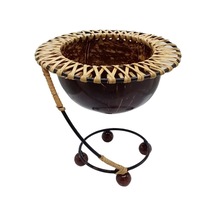 Hindistan Cevizi Şekerlik Spiral Coconut Metal Ayaklı Coconat Kase No 2
