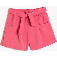 Koton Şort Kemer Detaylı Cepli Beli Lastikli Modal Kumaş Pembe 3skg40119aw 3SKG40119AW294 Pembe