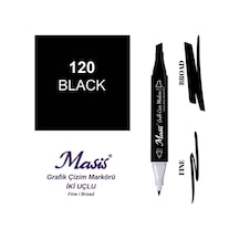 Çift Uçlu Marker Grafik Çizim Kalemi 120 Siyah