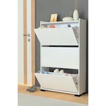 Eylül 3 Kapaklı 6 Gözlü Ayakkabılık Byz-byz Beyaz