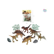 Poşetli 10 Parça Dinozor Dinazor Seti 16 Cm. Trex, Triceraptor, Pterodactyl, Velociraptor