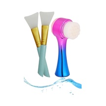 Çift Işlevli Yüz Temizleme Peeling Etkili Gözenek Temizleyici Alet +maske Fırçası Bakım Seti