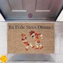 Kapı Önü Paspası Dekoratif Dijital Baskı Hacivat-karagöz P-2434 Renkli