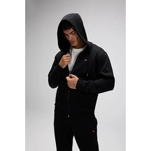 Ellesse Erkek Fermuarlı Kapüşonlu Sweat Em581-bk Siyah